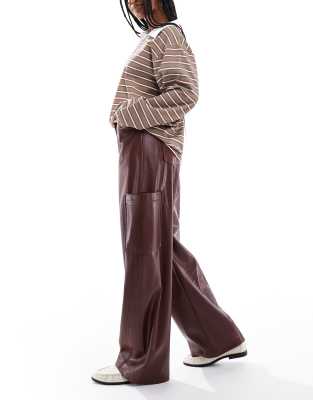Asos Design Utility Barrel Pants In Brown