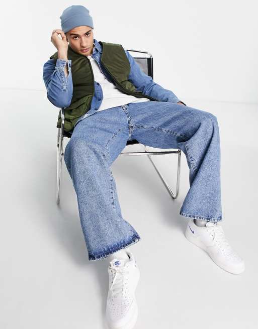 ASOS DESIGN - Utility bodywarmer doorgestikt in ruitpatroon in kaki, 4 van 4