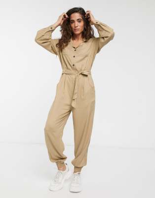 khaki utility boiler jumpsuit