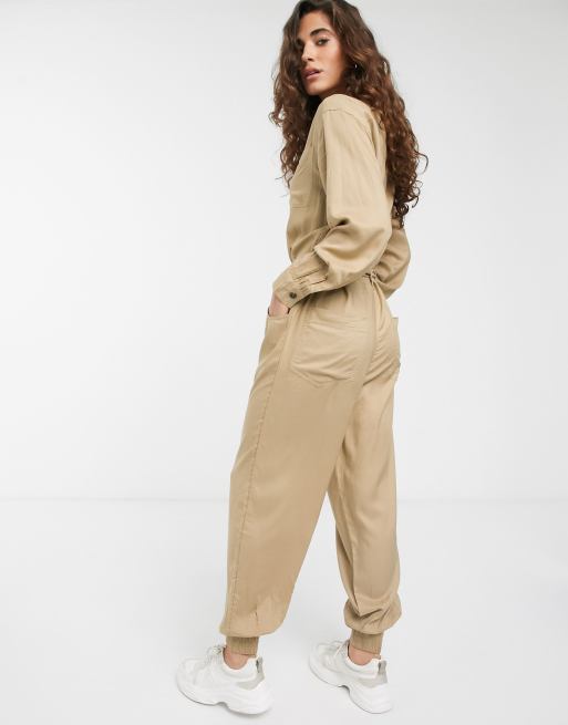 Khaki utility cheap boiler jumpsuit