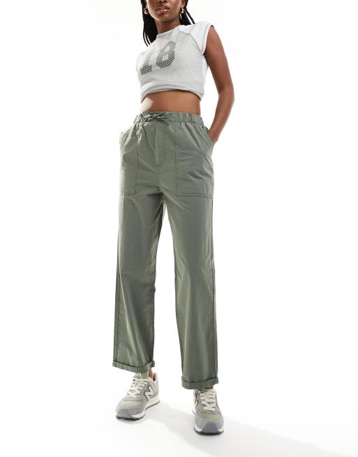 ASOS DESIGN - Utility-broek in kaki met wassing