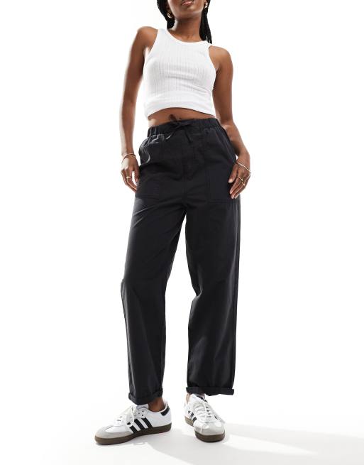 ASOS DESIGN - Utility broek in zwart met wassing