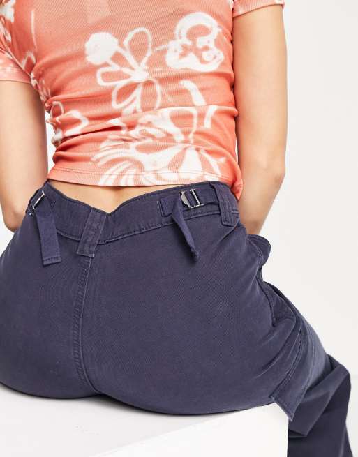 ASOS DESIGN utility cargo pants in navy, 3 of 4