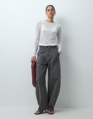 Asos Design Utility Cargo Pants In Gray