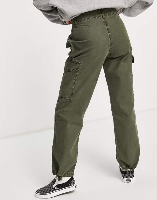 ASOS Tall ASOS DESIGN Tall utility cargo pants in khaki - ShopStyle Trousers