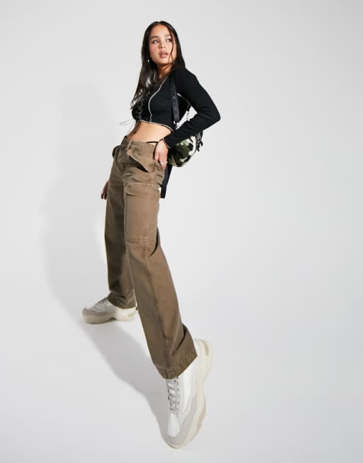 ASOS DESIGN utility cargo trousers in mushroom