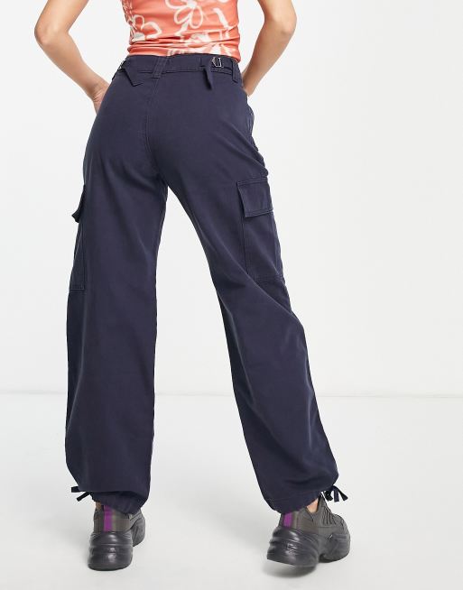 ASOS DESIGN utility cargo trousers in navy, 2 of 4