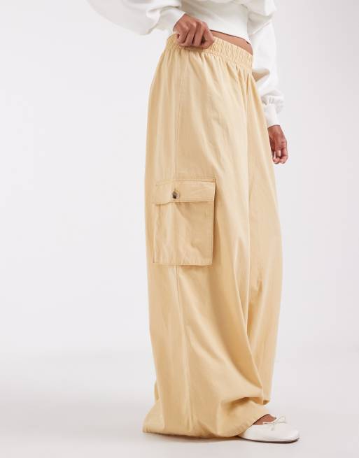 ASOS DESIGN utility co-ord met broek met wijde pijpen in kaki, 2 van 5