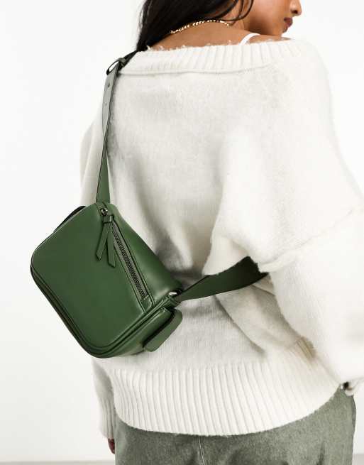 ASOS DESIGN crossbody bag with twisted top handle in green