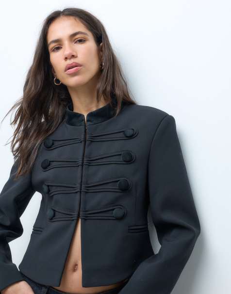 ASOS DESIGN utility jack met fluwelen afwerking in zwart - view 1