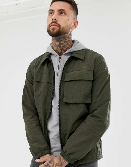 ASOS DESIGN utility jacket in khaki