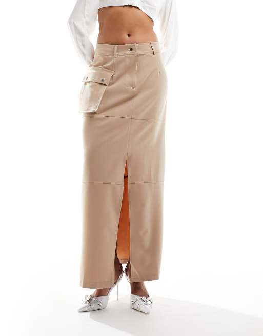 Tan skirt with clearance pockets