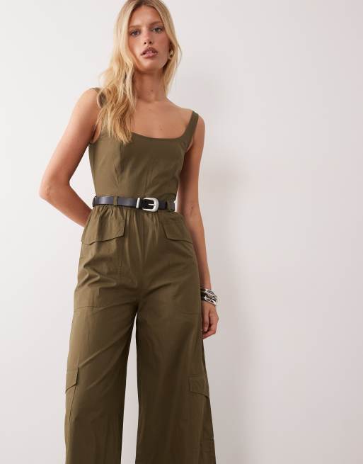 ASOS DESIGN Utility-Overall in Khaki, 2 von 4