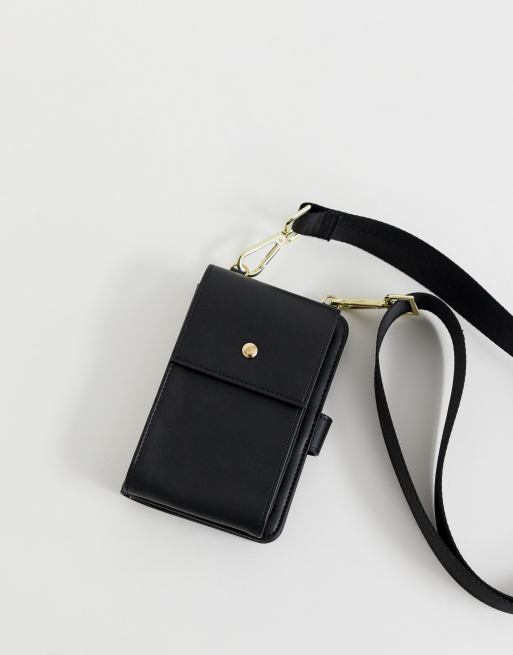 ASOS DESIGN utility phone pouch and card holder with detachable strap