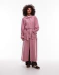 [ASOS DESIGN] ASOS DESIGN utility pocket belted duster coat in dusky pink XS Dusky Pink