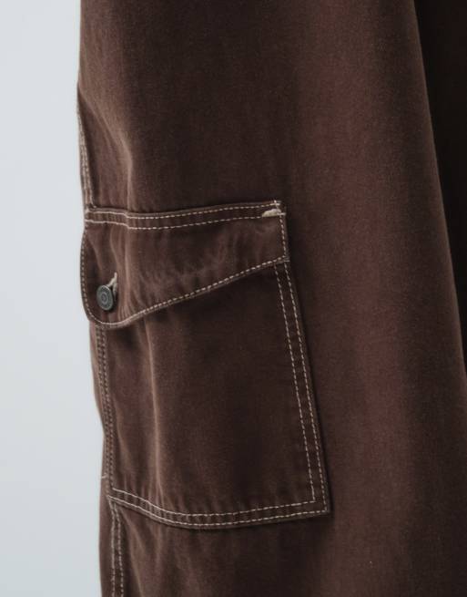 ASOS DESIGN utility pocket cargo jean in chocolate, 4 of 5