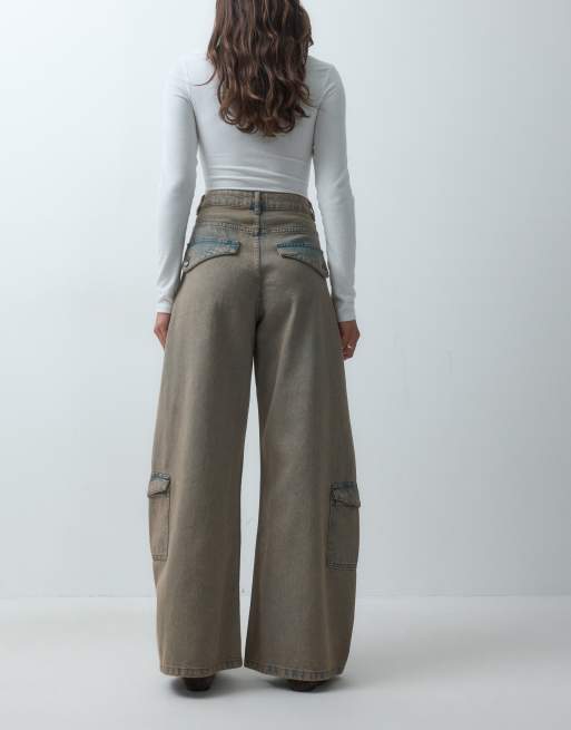 ASOS DESIGN utility pocket cargo jean in mocha, 2 of 5
