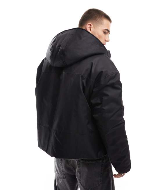 ASOS DESIGN utility puffer jacket in black, 4 of 4