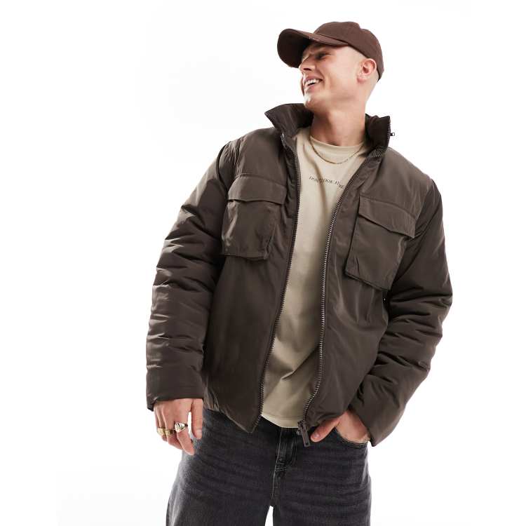 Mens puffer jacket sales asos