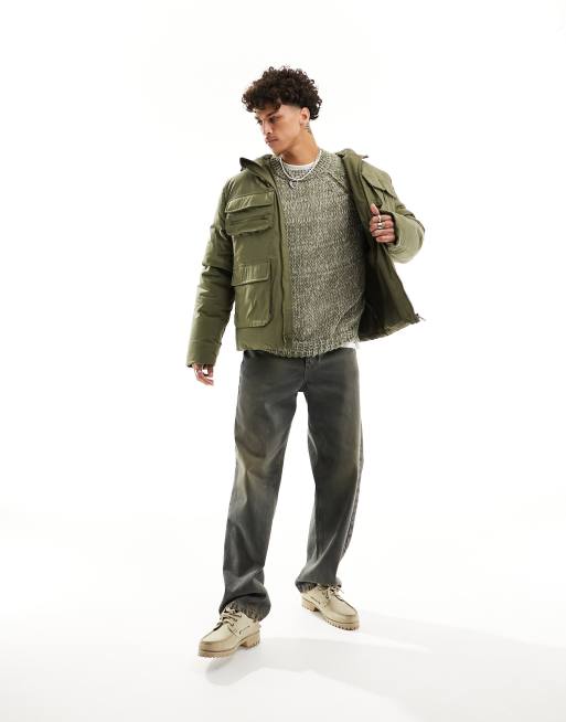 ASOS DESIGN utility jacket in khaki