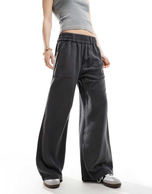 ASOS DESIGN – Utility-Pull-on-Hose in verwaschenem Schwarz