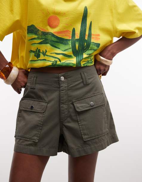 ASOS DESIGN – Utility-Shorts in Khaki mit Taschendetail - view 1