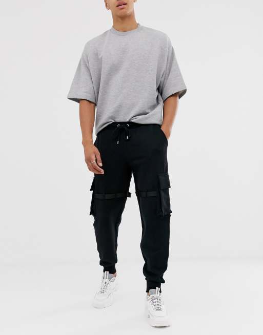 ASOS DESIGN satin jogger with pockets