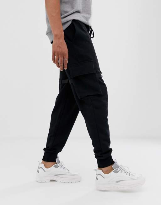 ASOS DESIGN utility sweatpants with multi pockets & strapping