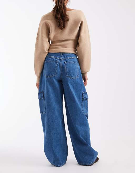 ASOS DESIGN utility tie waist jeans in blue - part of a set, 2 of 5