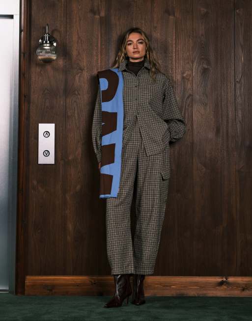 ASOS DESIGN utility trousers co-ord in check , 4 of 5