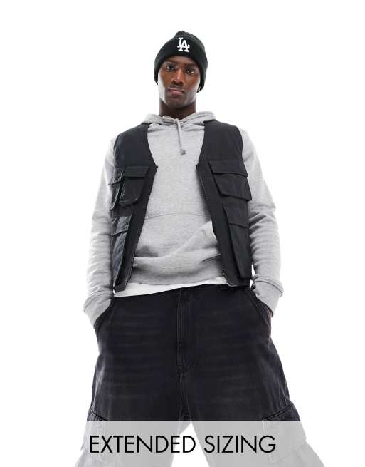 ASOS DESIGN - Utility-vest i sort