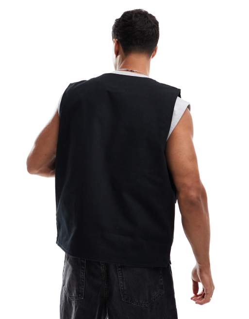 ASOS DESIGN utility vest in black