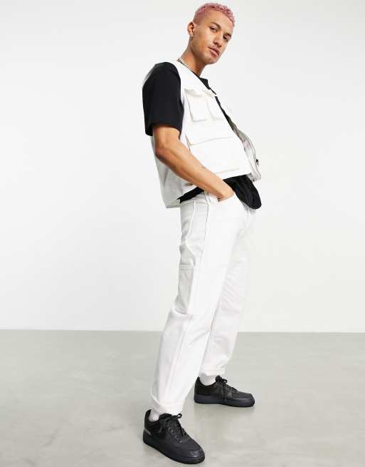 ASOS DESIGN utility vest in ecru