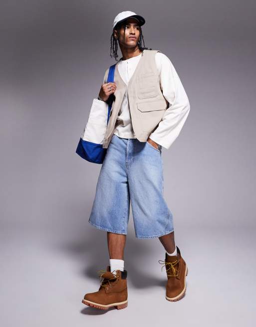 ASOS DESIGN utility vest in stone