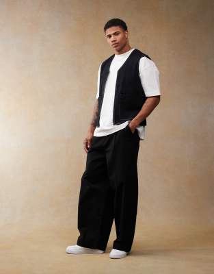 Asos Design Utility Vest With Contrast Stitch