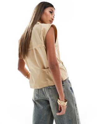 トップス theredthread S ring tailored vest Reiss Stretch-Cotton D-Ring Strap Vest in White | REISS