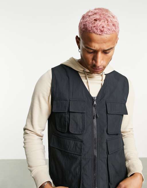 Co-ord Denim Utility Gilet in 2023  Asos designs, Mens outfits, Black  waistcoat