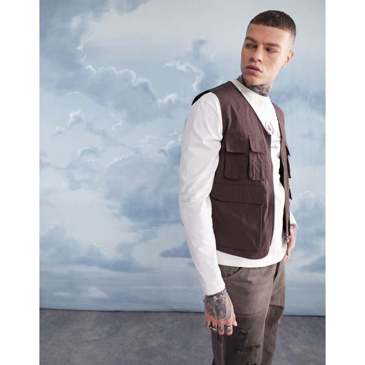 ASOS Utility Gilet With Pockets in Black for Men