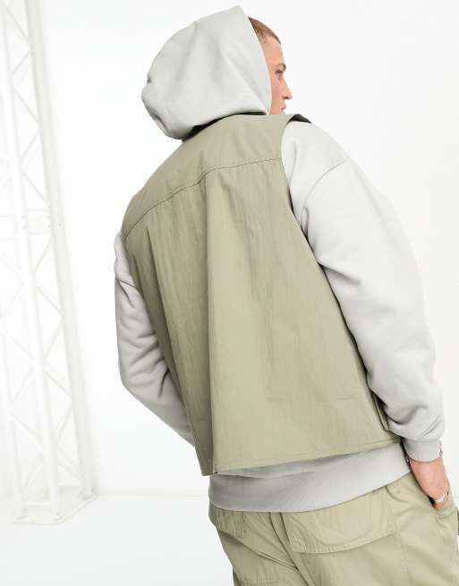 ASOS DESIGN utility vest with pockets in khaki, 2 of 4