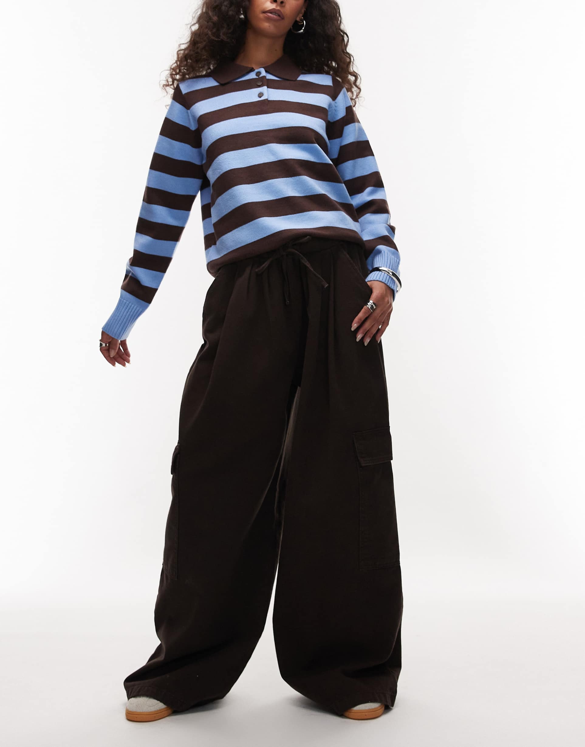 asos design utility washed cargo pants in brown