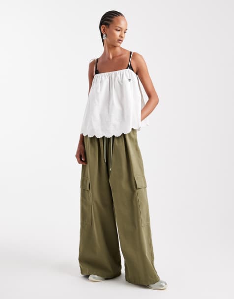 ASOS DESIGN utility washed cargo pants in khaki - view 1