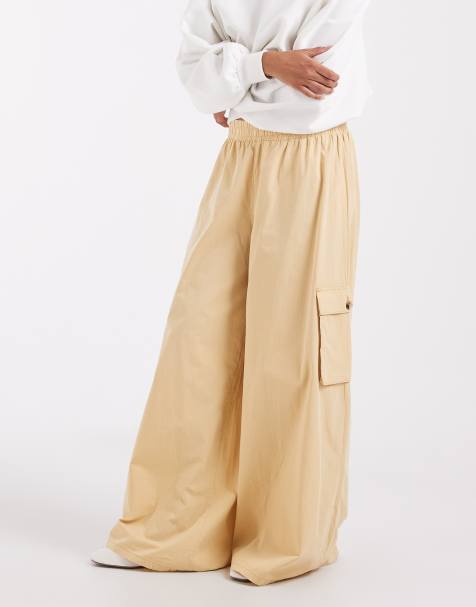 ASOS DESIGN utility wide leg trouser co-ord in yellow - view 1