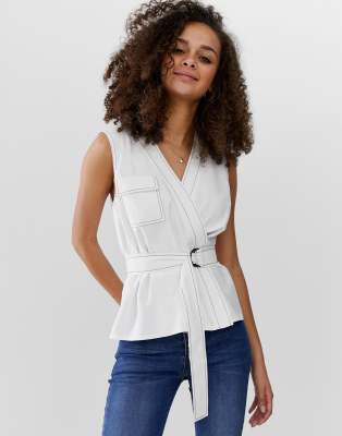 wrap sleeveless top