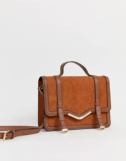 ASOS DESIGN v-bar structured satchel bag