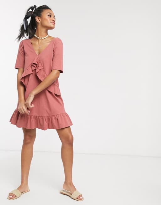 Asos pink smock dress fashion