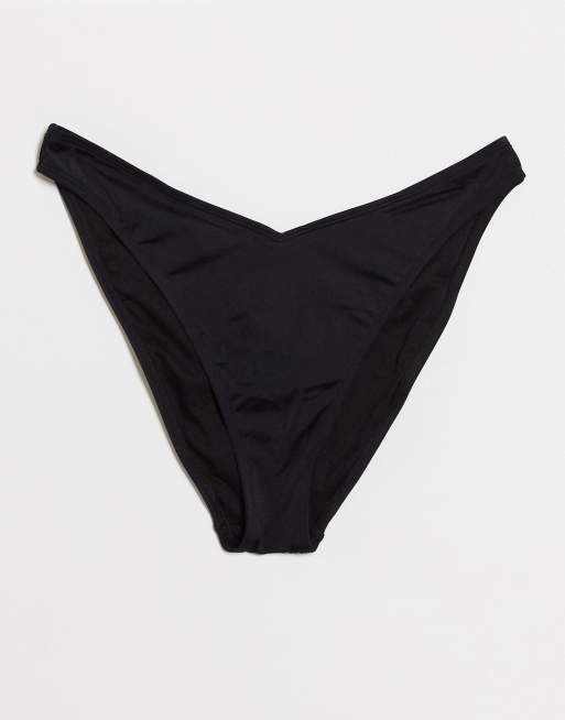 V-Shape Front Bikini Bottom Black