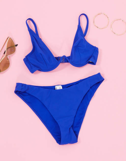 Cobalt blue cheap underwire bikini