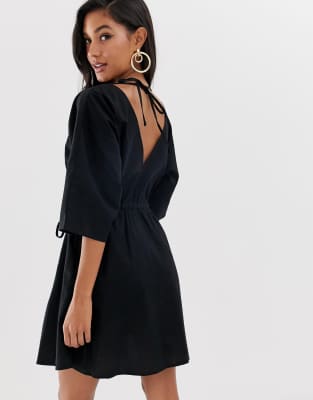 casual dress with buttons down the back