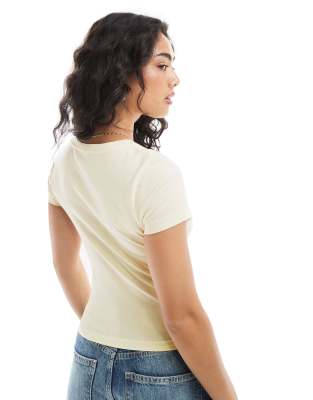 Asos Design V Neck Baby Tee In White