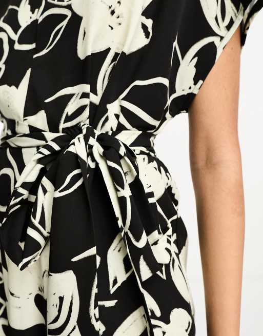 asos belted midi dress ASOS DESIGN Curve belted midi shirt dress in black